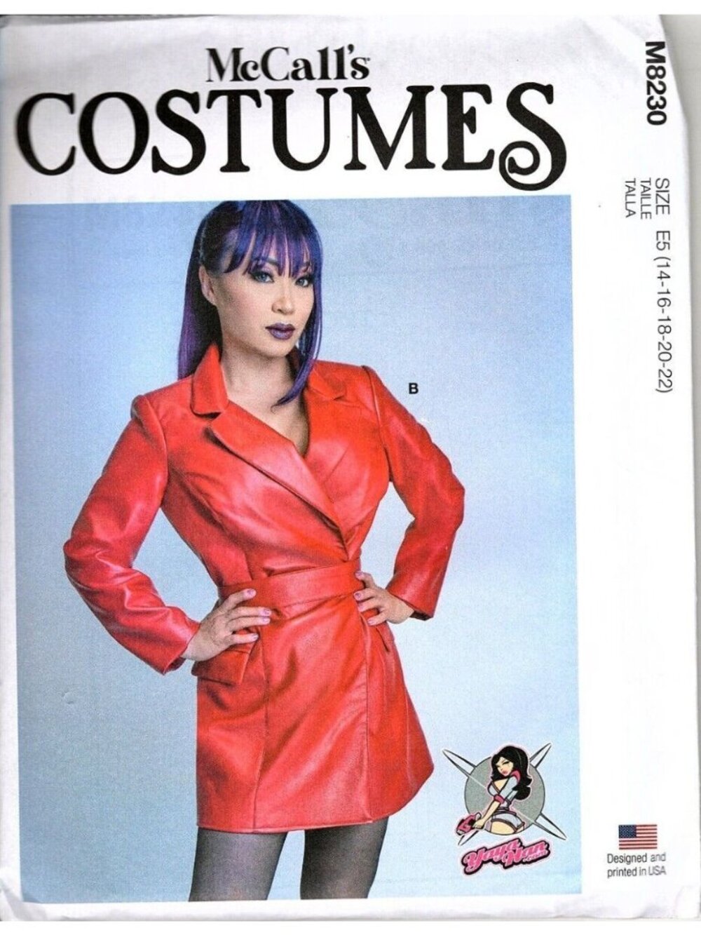 McCalls M8230 Womens 14-22 Yaya Han Costume Jacket Dress Cosplay Sewing Pattern